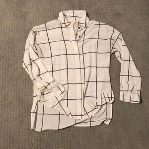 Checked Button Down Blouse